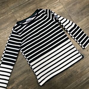 Wimbledon Women Striped Shirt Navy White Size XS‎ Cotton Patch (567)